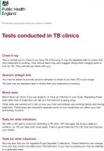 Tests conducted in TB clinics